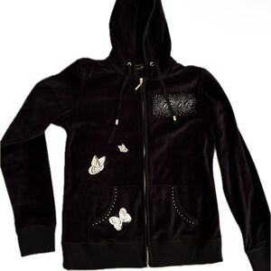 BCBGMaxazria Velour Black Hoodie